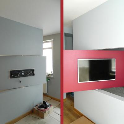 Telewizor w obrotowej ściance działowej